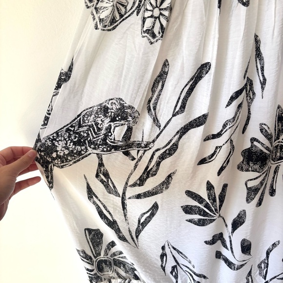 Anthropologie Square-Neck Waistless Hawaiian Floral Midi Maxi Pocket Dress - Picture 4 of 14